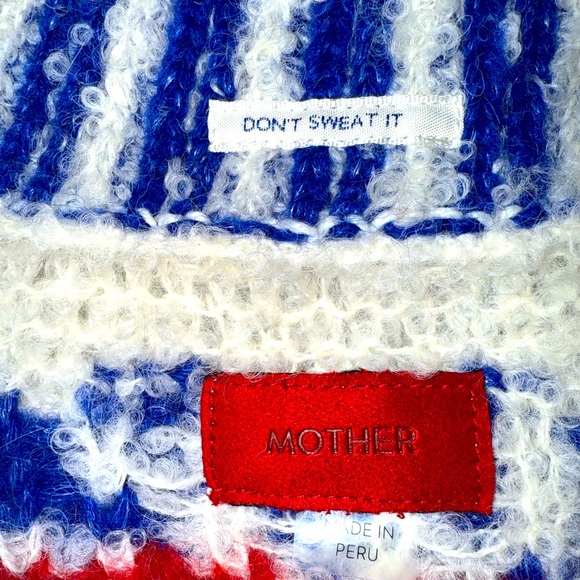 MOTHER DENIM The Buttoned Funnel Jumper sweater in snow daze Size Large L NWT - Picture 4 of 7